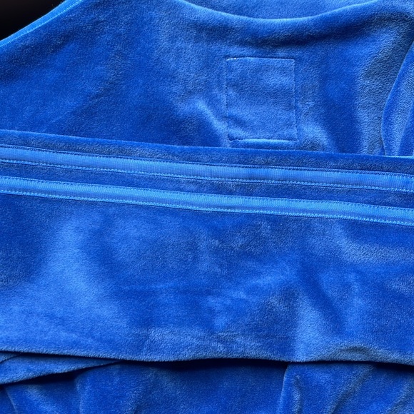 NWT - Adidas X Jeremy Scott Blue Velour Crop Top Track Jacket - Picture 8 of 9